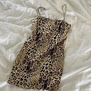 NWT Anine Bing Valentine Leopard Silk Slip Dress XS